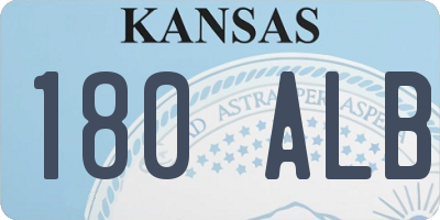 KS license plate 180ALB