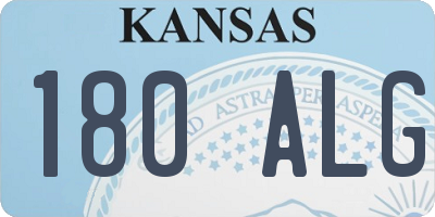 KS license plate 180ALG