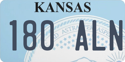KS license plate 180ALN