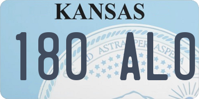 KS license plate 180ALO