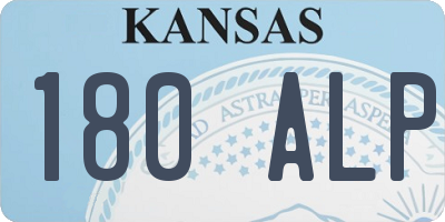 KS license plate 180ALP