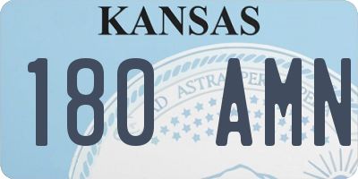 KS license plate 180AMN