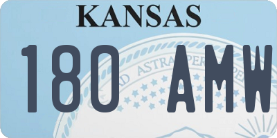 KS license plate 180AMW