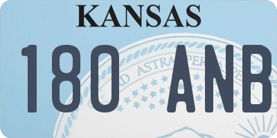 KS license plate 180ANB
