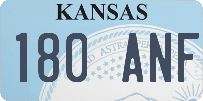 KS license plate 180ANF