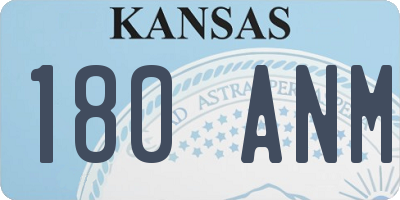 KS license plate 180ANM