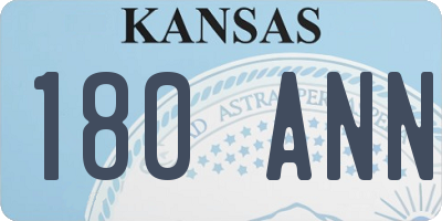 KS license plate 180ANN