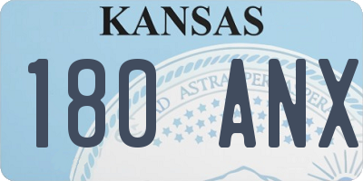 KS license plate 180ANX