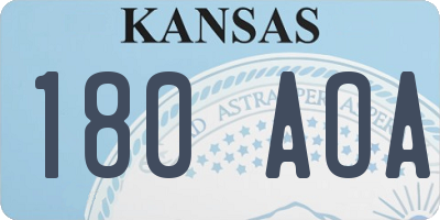 KS license plate 180AOA
