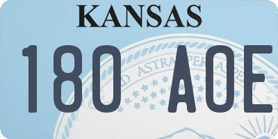 KS license plate 180AOE