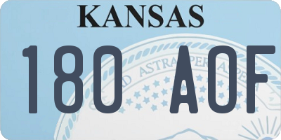 KS license plate 180AOF