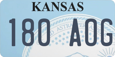 KS license plate 180AOG