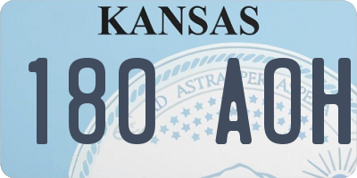 KS license plate 180AOH