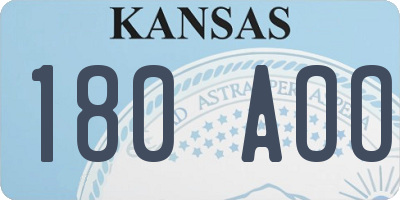 KS license plate 180AOO