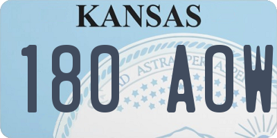 KS license plate 180AOW