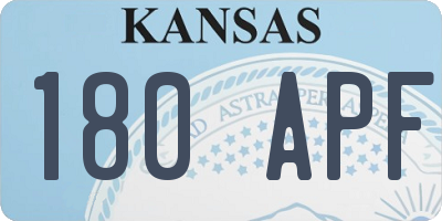 KS license plate 180APF