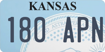 KS license plate 180APN