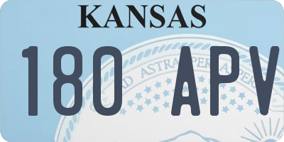 KS license plate 180APV