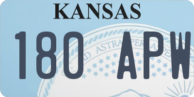 KS license plate 180APW