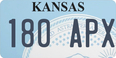 KS license plate 180APX