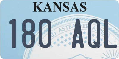 KS license plate 180AQL