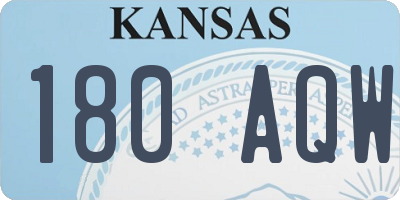 KS license plate 180AQW