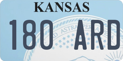 KS license plate 180ARD