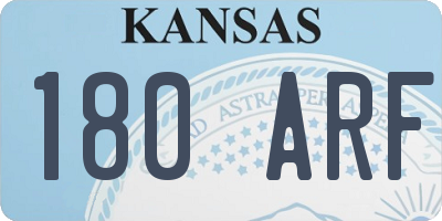 KS license plate 180ARF
