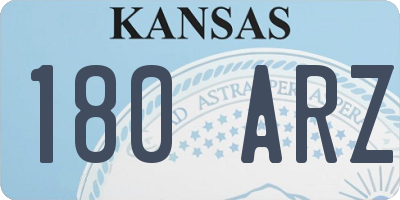 KS license plate 180ARZ