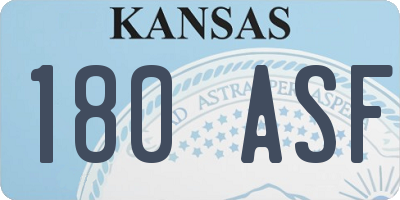 KS license plate 180ASF