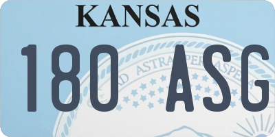 KS license plate 180ASG