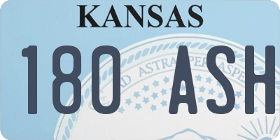 KS license plate 180ASH