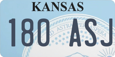 KS license plate 180ASJ