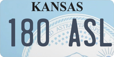 KS license plate 180ASL