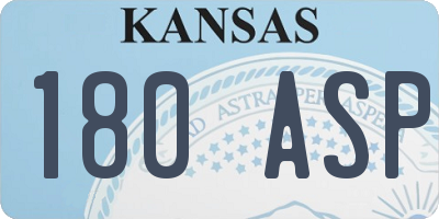 KS license plate 180ASP