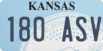 KS license plate 180ASV