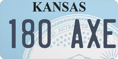 KS license plate 180AXE