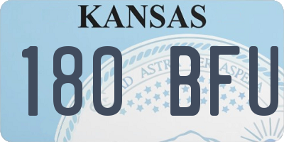 KS license plate 180BFU