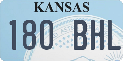 KS license plate 180BHL