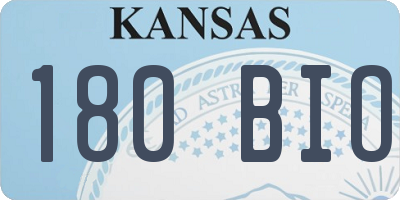 KS license plate 180BIO