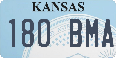 KS license plate 180BMA