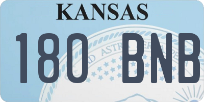 KS license plate 180BNB
