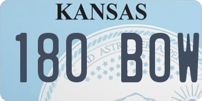 KS license plate 180BOW