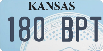 KS license plate 180BPT