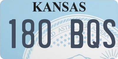 KS license plate 180BQS