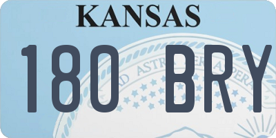 KS license plate 180BRY