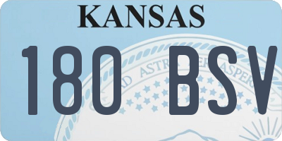 KS license plate 180BSV