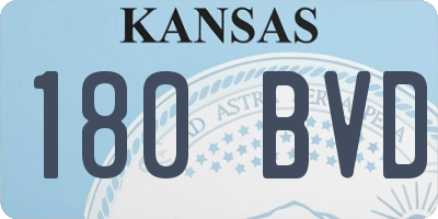 KS license plate 180BVD