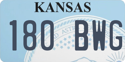 KS license plate 180BWG