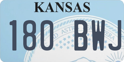 KS license plate 180BWJ